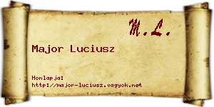 Major Luciusz névjegykártya